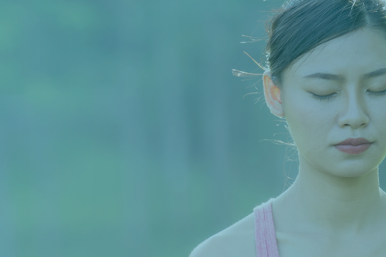 Woman meditating.